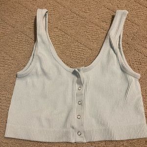 baby blue button up tank